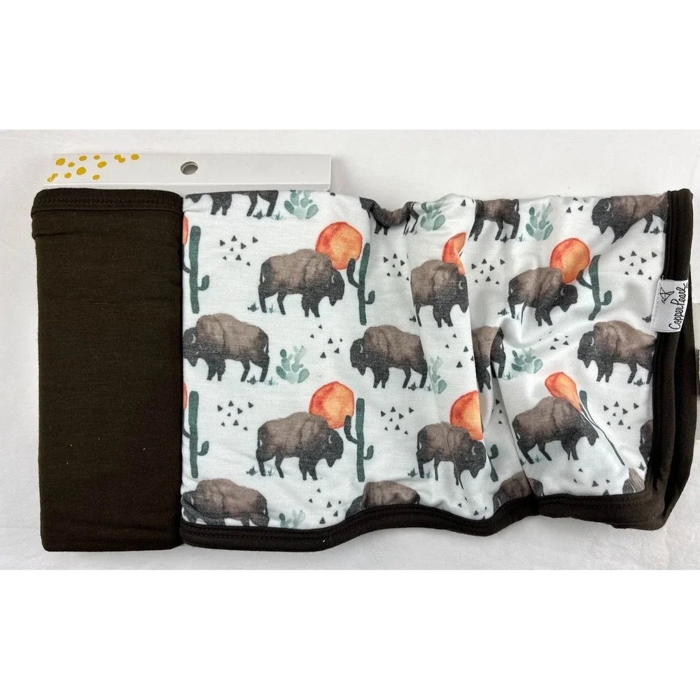 2 Unisex Bison Cactus Sunset‎ 3 Layer Baby Lovey Set Copper Pearl Security NWT